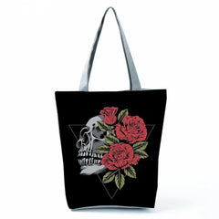 Halloween Skull Print Tote Bag Women's Shoulder Bag