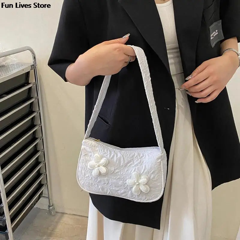 Flower Casual Totes Bags Women Underarm Bag Ladies Shoulder Purse