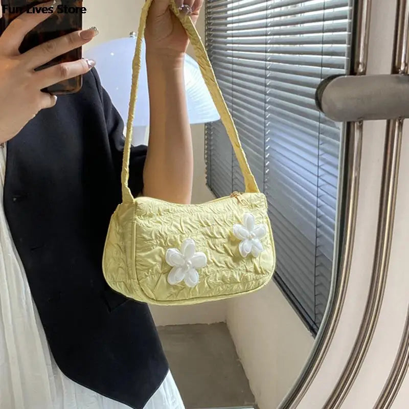 Flower Casual Totes Bags Women Underarm Bag Ladies Shoulder Purse