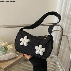 Flower Casual Totes Bags Women Underarm Bag Ladies Shoulder Purse