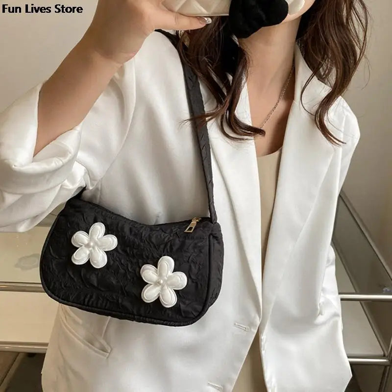 Flower Casual Totes Bags Women Underarm Bag Ladies Shoulder Purse