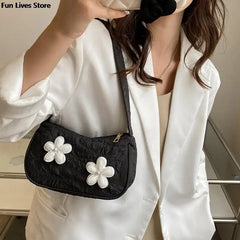 Flower Casual Totes Bags Women Underarm Bag Ladies Shoulder Purse