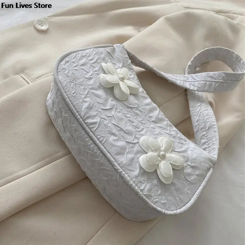Flower Casual Totes Bags Women Underarm Bag Ladies Shoulder Purse