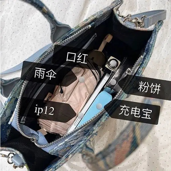 Flower Chain Ladies Tote Bag Pattern Large Capacity One Shoulder Messenger Bag
