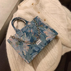 Flower Chain Ladies Tote Bag Pattern Large Capacity One Shoulder Messenger Bag