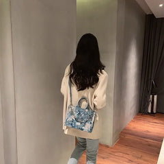 Flower Chain Ladies Tote Bag Pattern Large Capacity One Shoulder Messenger Bag