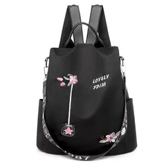Flower Embroidery Women Backpack Anti-theft Ladies School Bag Mochilas