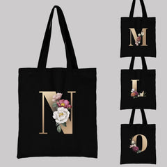 Flower Print Tote Bag for Women - Reusable Shopping Bag