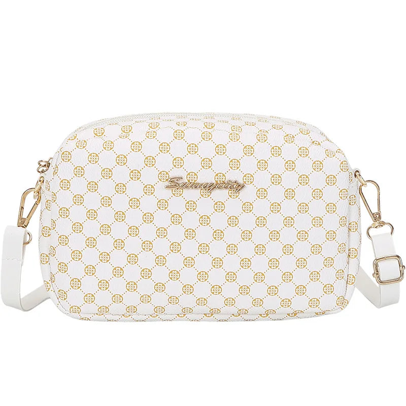 Flower Material Small Square Handbag Women Ladies Crossbody Bag