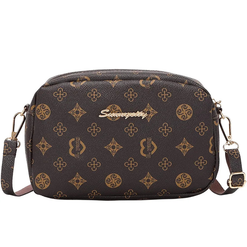 Flower Material Small Square Handbag Women Ladies Crossbody Bag