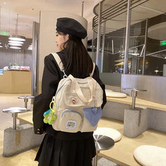 Flower Nylon Shoulder Bag Large Capacity Crossbody for Girls Women