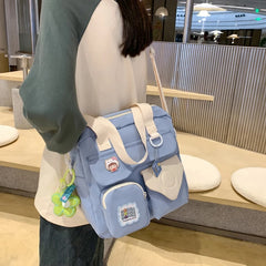 Flower Nylon Shoulder Bag Large Capacity Crossbody for Girls Women