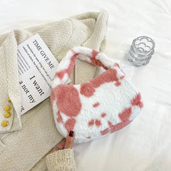 Flower Pattern Shoulder Bag Women Purse College Style Underarm Bag