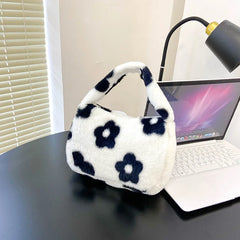 Flower Pattern Shoulder Bag Women Purse College Style Underarm Bag
