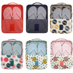 Flower Pattern Shoes Storage Bag Travel Slippers Organizer