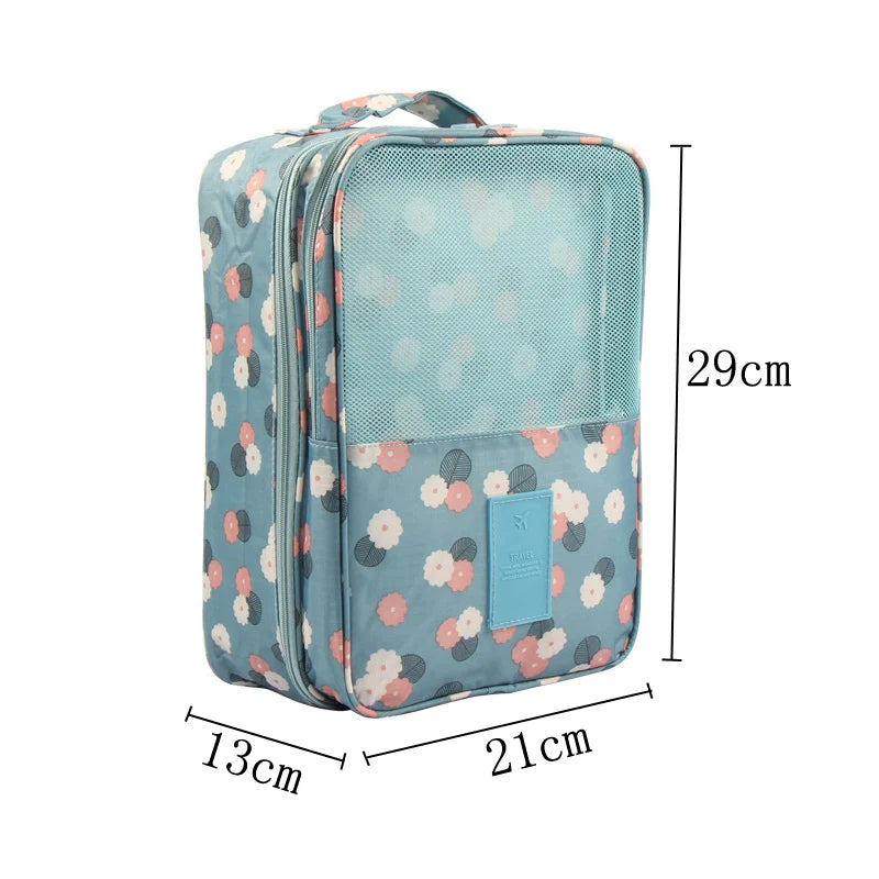 Flower Pattern Shoes Storage Bag Travel Slippers Organizer
