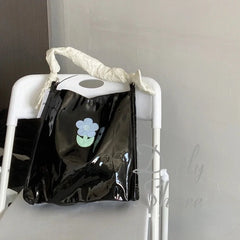 Flower Pattern Women Casual Tote Shoulder Bag Patent Leather Large Purse