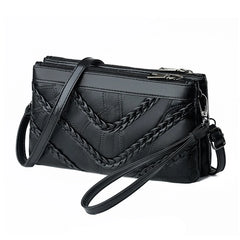 Flower Print Sheepskin Leather Small Shoulder Bag for Women