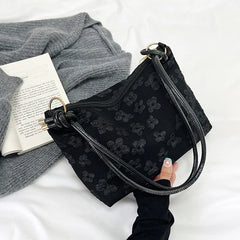 Flower Prints Shoulder Bag Women's Tote Purse Handbag Casual Portable Underarm