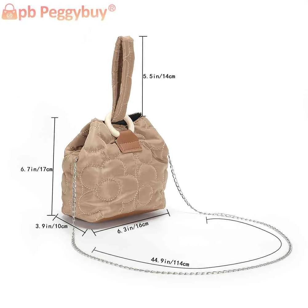 Flower Quilted Shoulder Bag Chain Women Messenger Bag Casual Lightweight