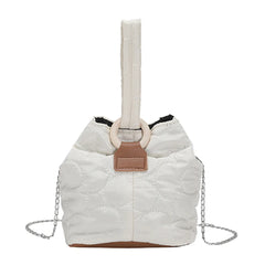 Flower Quilted Messenger Bag Chain Tote Soft Embroidered Lightweight Travel