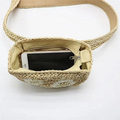 Flower Straw Waist Pack Men Women Can Be Fitted With Mobile Phone Keys Purse