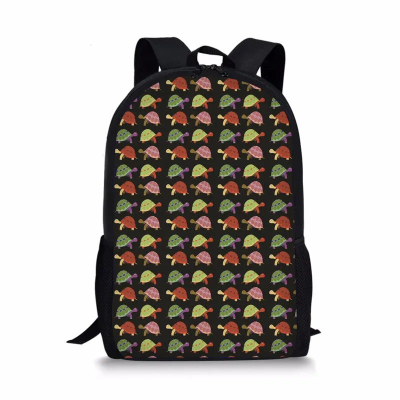 Flower Turtle Printing Women Backpack Girls School Bags Laptop mochila