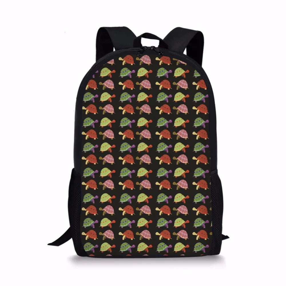 Flower Turtle Printing Women Backpack Girls School Bags Laptop mochila