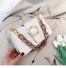 Flower Women Small Shoulder Bag Retro PU Leather Girls Hand Bags