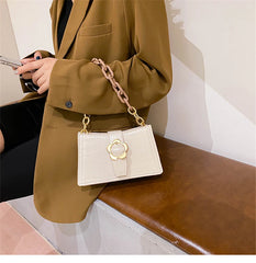 Flower Women Small Shoulder Bag Retro PU Leather Girls Hand Bags
