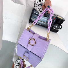 Flower Women Small Shoulder Bag Retro PU Leather Girls Hand Bags