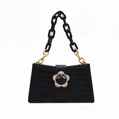 Flower Women Small Shoulder Bag Retro PU Leather Girls Hand Bags