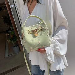 Flowers Embroidery Crossbody Bag High Handbags Shoulder Messenger Bag