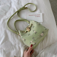 Flowers Embroidery Crossbody Bag High Handbags Shoulder Messenger Bag
