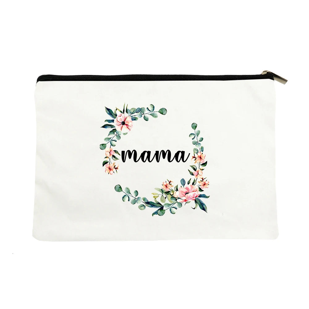 Flowers Mama Women Cosmetic Bag Lipstick Storage Makeup Pouch Handbag