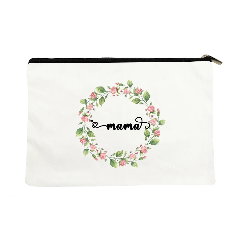 Flowers Mama Women Cosmetic Bag Lipstick Storage Makeup Pouch Handbag