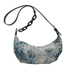 Flowers Pattern Shoulder Bags for Women Casual Chains Hobos Bag