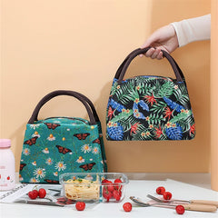 Flowers Thermal Lunch Bags for Women Kids Cooler Ice Pack Work Picnic