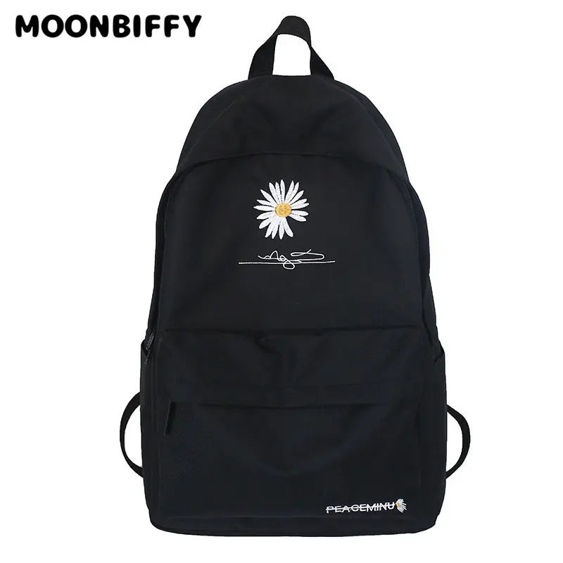 Flowers Women Backpack Teenagers School Bags Nylon Travel Bags