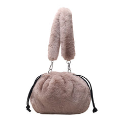 Fluffy Faux Fur Shoulder Bag Women's Plush Winter Armpit Tote for Travel