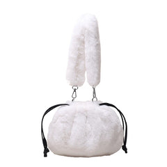 Fluffy Faux Fur Shoulder Bag Women's Plush Winter Armpit Tote for Travel