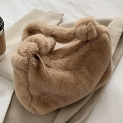 Fluffy Plush Bags For Women Handbags Tote Shoulder Messenger Bag