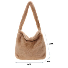 Fluffy Women's Girls Portable Plush Handbag Mini Winter Shoulder Clutches