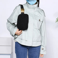 Fluffy Wool Fanny Pack Waist Belt Bag Women Crossbody Bag