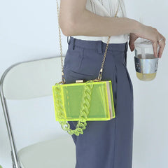 Fluorescent Green Acrylic Clutch Purse Crossbody Shoulder Bag