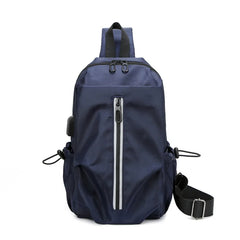 Fluorescent Strip Men's Chest Bag Oxford Business Messenger Shoulder Bag