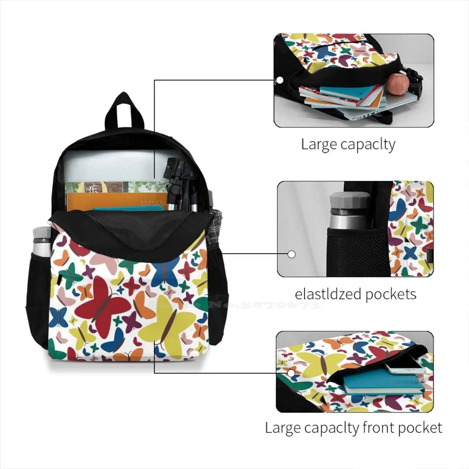 Large Capacity Butterfly Backpack Laptop Travel Bags