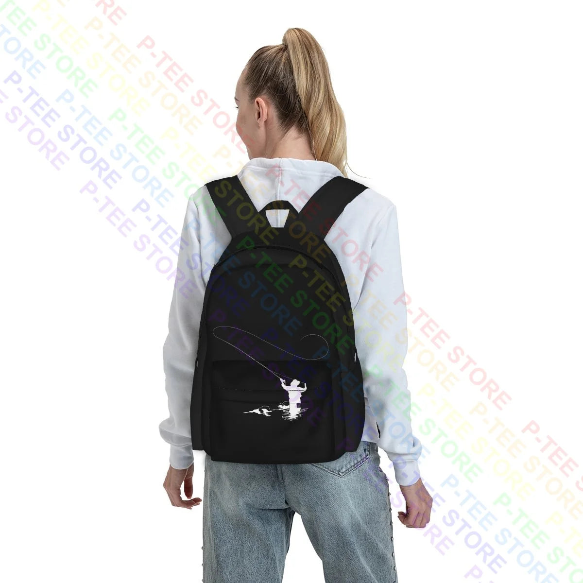 Fly Fishing Mens Fish Rod Hook Worm Bait Large Capacity Backpack