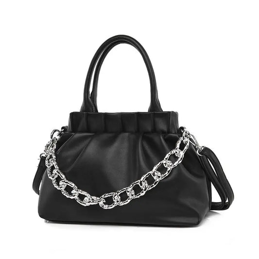 Women Shoulder Bags Lady Handbags Purse PU leather Thick chain Clouds Crossbody