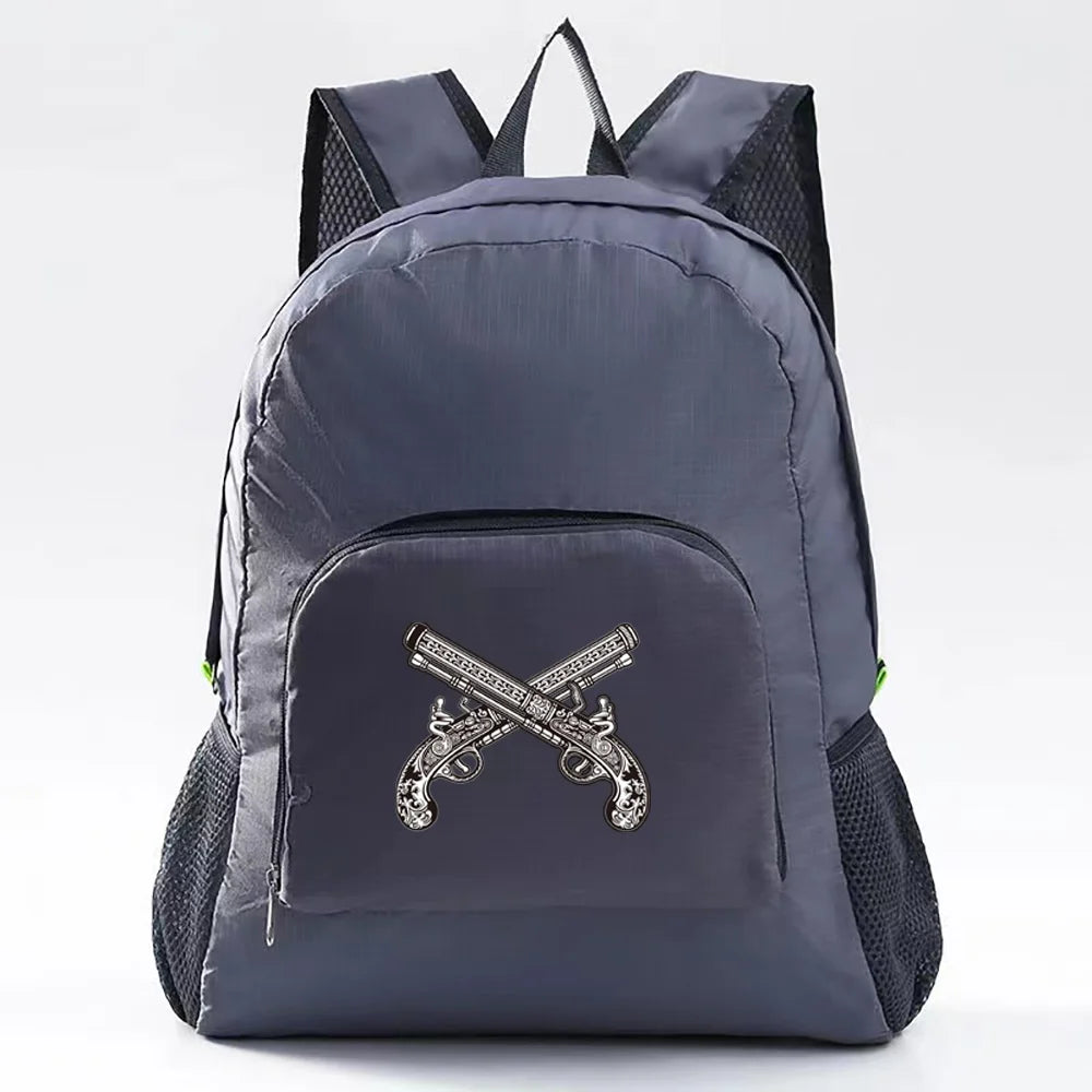 Waterproof Foldable Backpack Skull Pattern Hiking Bag